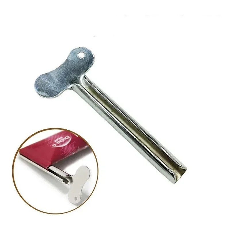 Stocător de tuburi de pastă de dinți creativ Rolă simplă de pastă de dinți Din oțel inoxidabil care economisește muncă Storcator de tuburi de pastă de dinți Presă de curățare