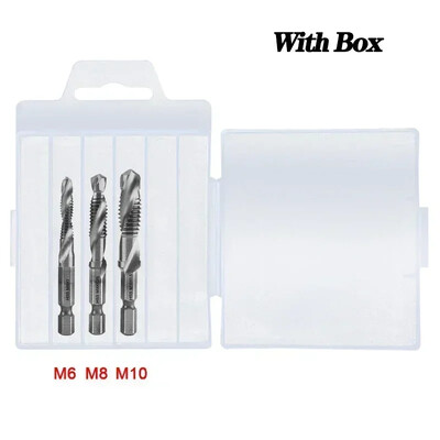 Nové titánové pokovované šesťhranné stopky HSS závitové metrické vrtáky so závitom Skrutkovací stroj M3 M4 M5 M6 M8 M10 Ručné náradie