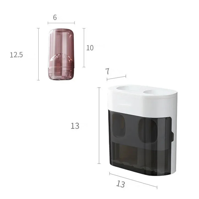 Sienoje montuojamas automatinis dantų pastos spaustuvas dantų pastos dozatorius Magnetinis dantų šepetėlio laikiklis dantų pastos stovas Vonios kambario priedai