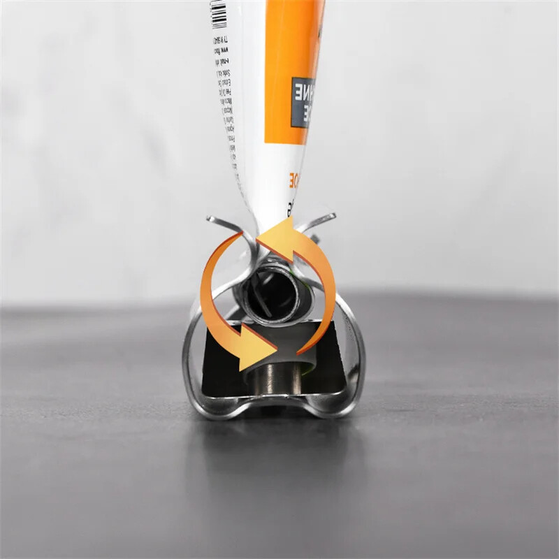 Stocător de tuburi de pastă de dinți creativ Rolă simplă de pastă de dinți Din oțel inoxidabil care economisește muncă Storcator de tuburi de pastă de dinți Presă de curățare