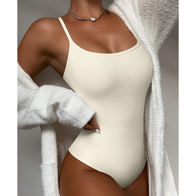 Sexy Hot Square Neck Camisole Bezpiedurkņu T-krekls Kombinezons Ikdienišķs Skinny Solid Basic Viss atbilstošs sieviešu apģērbs Bodijs Pludmales Jaunums