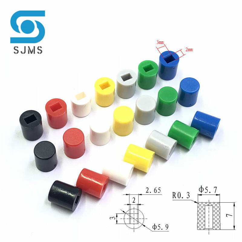 50Gb A06 slēdža vāciņš Taktile spiedpogas slēdža vāciņš 6*7mm Attiecas uz 8,5x8,5 8x8 7x7 5,8x5,8 Pašbloķēšanas slēdža pogu vāciņi Cepure