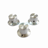 2 komada srebrne aluminijske legure potenciometra s poklopcem prekidača za glasnoću zvuka, električne gitare, bas gumbi Tip vijka 25 X 17 mm s vijkom