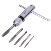 Set de robinet metric de 5 bucăți, burghie, seturi de instrumente de mână, M3-M8, mașină, cu vârf spiralat, filet, set de robinet și matrițe, metal, lemn