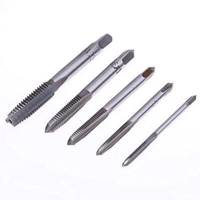 Set de robinet metric de 5 bucăți, burghie, seturi de instrumente de mână, M3-M8, mașină, cu vârf spiralat, filet, set de robinet și matrițe, metal, lemn