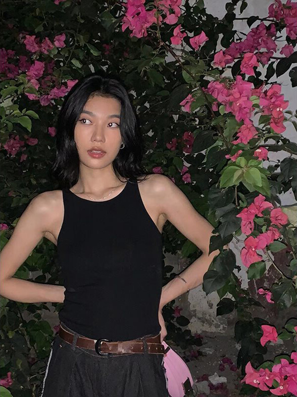 Body scobit în stil coreean Y2k, vestă pentru femei, fără spate, fără mâneci, sexy, top Spice Girl, salopetă neagră, îmbrăcăminte de stradă