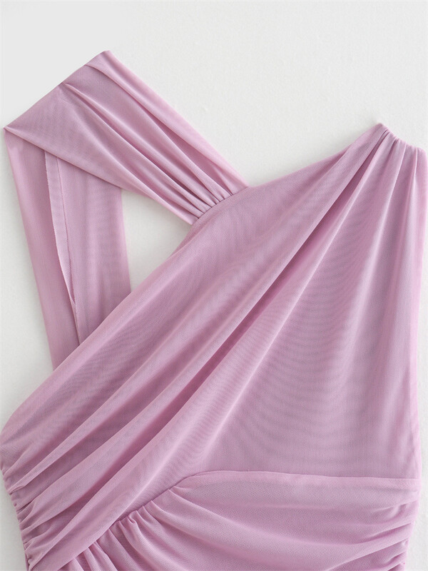 Zevity New 2024 Body cu plasă neregulată cu imprimeu leopard pentru femei, îmbrăcăminte de plajă pentru femei, cu orificiu plisat, salopete pentru mujer LS6214