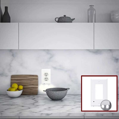 Duplex elektromos aljzat helyettesíti a dugaszoló aljzat fali lemezét LED-es éjszakai lámpákkal - Automatikus be-/kikapcsolás érzékelő