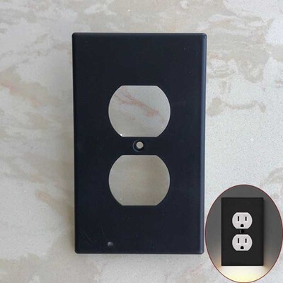 Дуплексен електрически контакт Заменя стенна плоча за щепселна електрическа розетка с LED нощни светлини - Сензор за автоматично включване/изключване