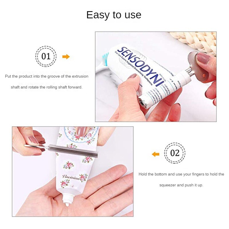 Kupaonski metalni stiskač paste za zube Cjedilo za tubu od nehrđajućeg čelika Univerzalni valjak za ključeve za tubu kreme Alat za cijeđenje boje