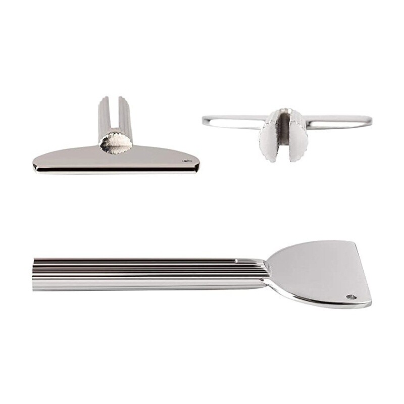 Kupaonski metalni stiskač paste za zube Cjedilo za tubu od nehrđajućeg čelika Univerzalni valjak za ključeve za tubu kreme Alat za cijeđenje boje