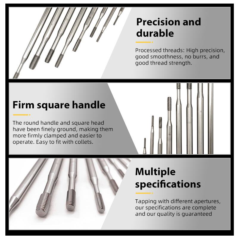 DOBER 100L/80L HSS menetfúró M1.6 M2 M3 M4 M5 M6 metrikus menetfúró és matrica készlet jobb oldali mechanikus menetfúró szerszám