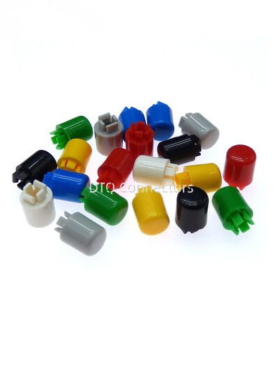 A21 atslēgas vāciņš Apaļais slēdža vāciņa pogas vāciņš priekš B3F-4055 12*12* 7,3 mm kvadrātveida skārienjutīgās galvas vāciņš Krāsains plastmasas vāciņš