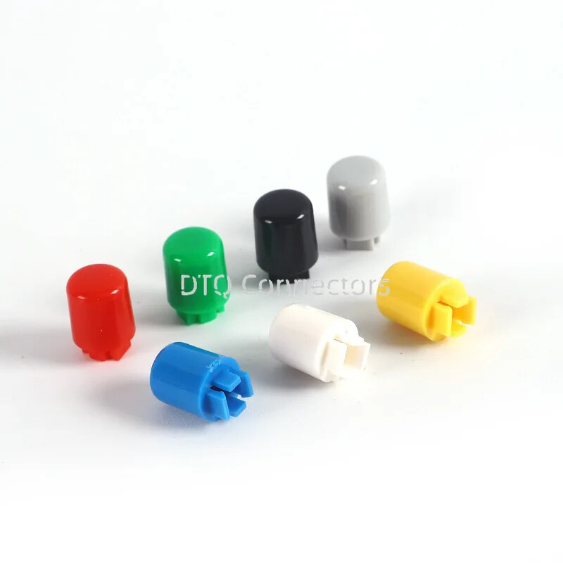 A21 atslēgas vāciņš Apaļais slēdža vāciņa pogas vāciņš priekš B3F-4055 12*12* 7,3 mm kvadrātveida skārienjutīgās galvas vāciņš Krāsains plastmasas vāciņš