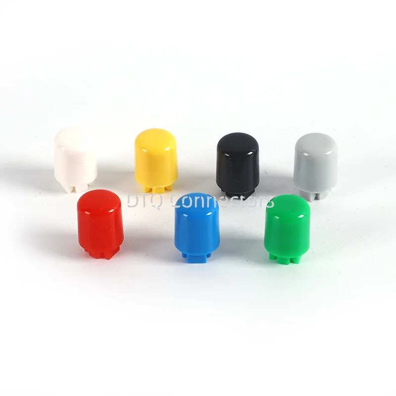 A21 atslēgas vāciņš Apaļais slēdža vāciņa pogas vāciņš priekš B3F-4055 12*12* 7,3 mm kvadrātveida skārienjutīgās galvas vāciņš Krāsains plastmasas vāciņš