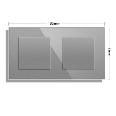 κενή πλάκα κάλυψης με σιδερένια πλάκα τοποθέτησης 82mm*82mm μαύρο και άσπρο χρυσό γκρι σκληρυμένο γυαλί πάνελ υποδοχή διακόπτη λευκό κάπρο