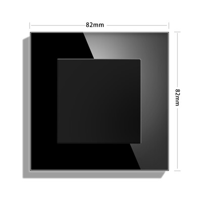 κενή πλάκα κάλυψης με σιδερένια πλάκα τοποθέτησης 82mm*82mm μαύρο και άσπρο χρυσό γκρι σκληρυμένο γυαλί πάνελ υποδοχή διακόπτη λευκό κάπρο