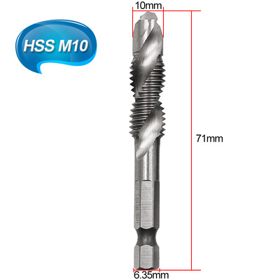 M3 M4 M5 M6 M8 M10 kompozītmateriāla urbja uzgaļa vītnes spirālveida skrūvju krāns 1/4 collu sešstūra HSS 4341