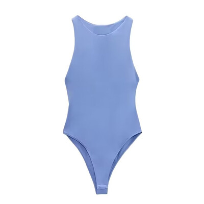 TRAF Moterų mados su apynasriu kaklu, liesas kūno kostiumas Seksualūs berankoviai užsegami moteriški kostiumai Mujer