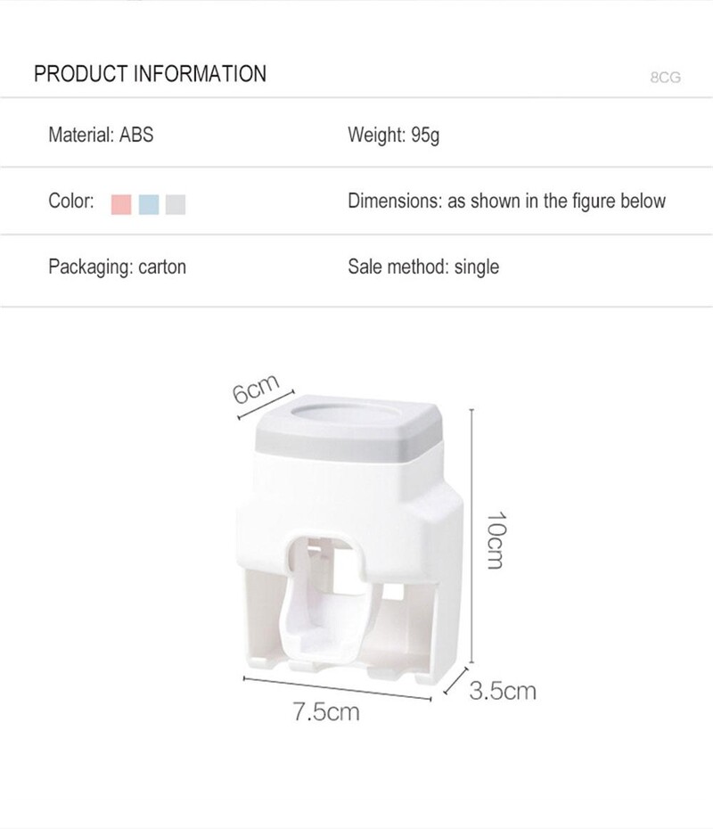 1kom Automatski dozator paste za zube Kreativni zidni nosač i mali držač četkice za zube Cjedilo za obiteljsku kupaonicu s tušem