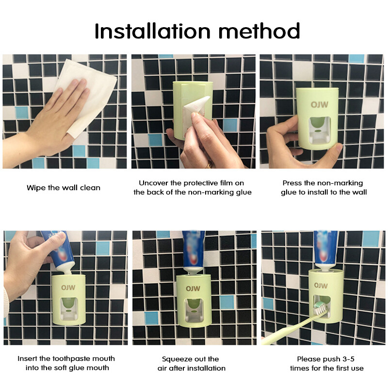 Αυτόματη θήκη οδοντόκρεμας χωρίς διάτρηση για οδοντόβουρτσα Αξεσουάρ τοίχου για στίφτη οδοντόκρεμας Βάση οικιακής αποθήκευσης