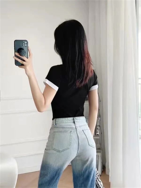 Módne ležérne základné kontrastné farebné body pre ženy letné elegantné krátke rukávy s výstrihom do V, sexy body top, bodycon overal, dámske kombinézy