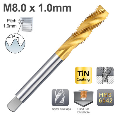 XCAN HSS 6542 vītnes krāns metriskais skrūvējamais urbis, spirālveida flauta labās puses mašīnas spraudņa krāns M2 M3 M4 M5 M6 M8 M10 M12