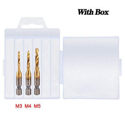 Set de burghie pentru robinet, 1/6 buc., tija hexagonală placată cu titan HSS, șurub, filet, mașină de șuruburi, robinet compus M3 M4 M5 M6 M8 M10, unelte de mână