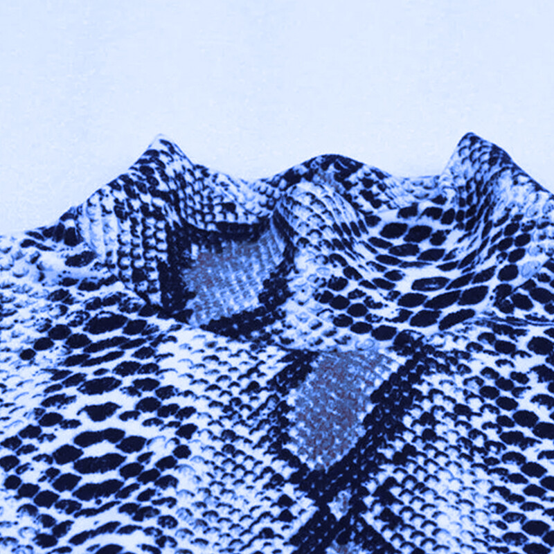 Y2K Eiropas un Amerikas pavasara top sieviešu jaunais traf retro seksīgs slaids dūriens ar garām piedurknēm čūskas raksts ar garām piedurknēm Harajuku jumpsui