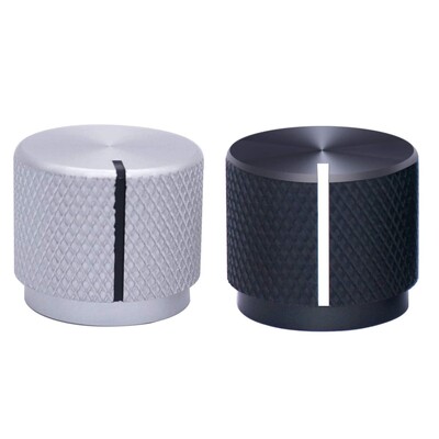 2 tk alumiiniumist pöörlev elektrooniline potentsiomeetri nupp 6 mm läbimõõduga võlli helitugevuse reguleerimisnupu jaoks 20 x 17 mm (läbimõõt x kõrgus)