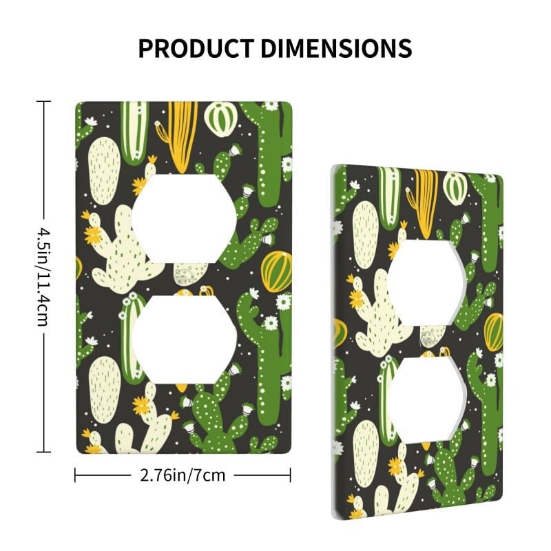 Animacinių filmų kaktuso sieninis skydas, jungiklis, plokštės dangčio dekoras