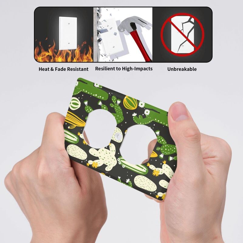 Animacinių filmų kaktuso sieninis skydas, jungiklis, plokštės dangčio dekoras