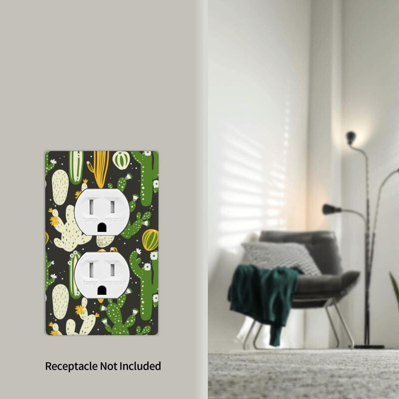 Animacinių filmų kaktuso sieninis skydas, jungiklis, plokštės dangčio dekoras