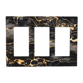 Imprimare Marmura Negru Aur Capac Intrerupator Lumini Placi de Perete Acoperă Decor Interioară Recipient Cameră Bucătărie Dormitor Baie Panou