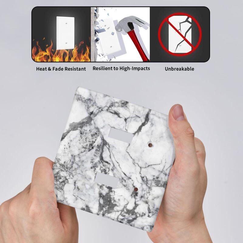 Imprimare Textura Marmura Dublu Comutator Lumina Capac Placa de Perete pentru Dormitor Baie Sufragerie Bucatarie Panou Decorativ