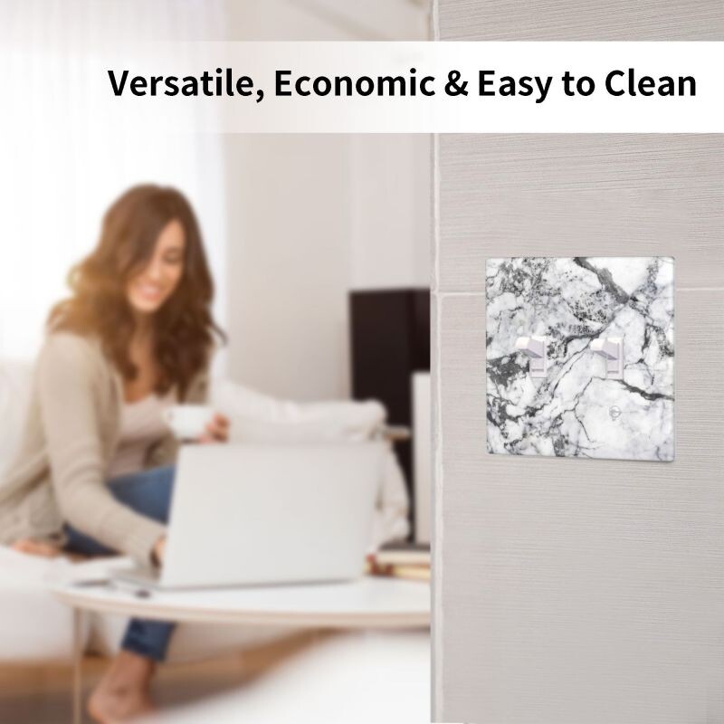 Imprimare Textura Marmura Dublu Comutator Lumina Capac Placa de Perete pentru Dormitor Baie Sufragerie Bucatarie Panou Decorativ