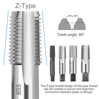 Tap HSS Pipe Tap Z 1/8 1/4 3/8 1/2 Screw Thread Tap Drill for Weiled Thread Repair Hand Threading Tapping Tools