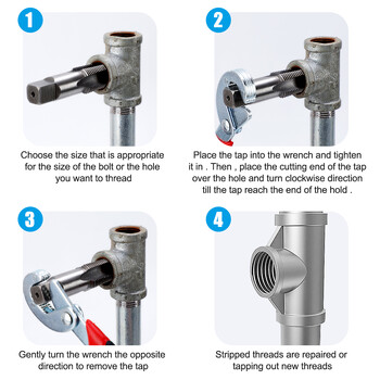 Tap HSS Pipe Tap Z 1/8 1/4 3/8 1/2 Screw Thread Tap Drill for Weiled Thread Repair Hand Threading Tapping Tools