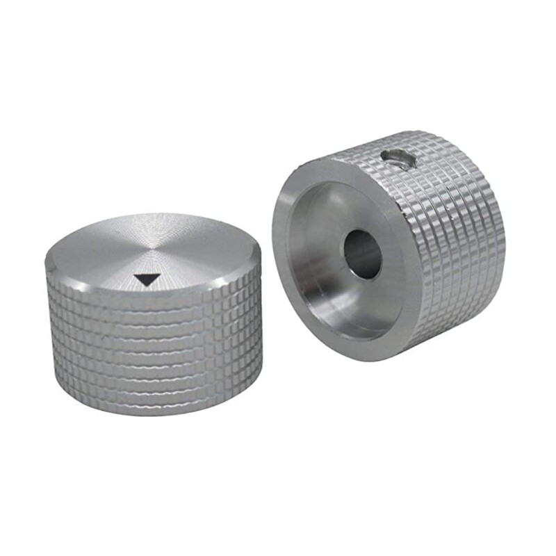 Alumiiniumist pöörlev elektrooniline potentsiomeetri nupp 6 mm läbimõõduga võlli helitugevuse reguleerimise helilüliti nupp 25 x 15,5 mm