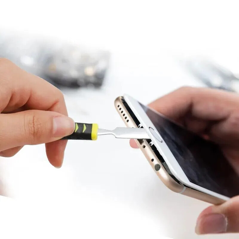 Rūdīts nags ar dubultgalvu, izjaukšanas stienis, 6-in-1, akumulatora ekrāna rāmis, plakans iesmidzināšanas sliedes veidņu labošanas rīks
