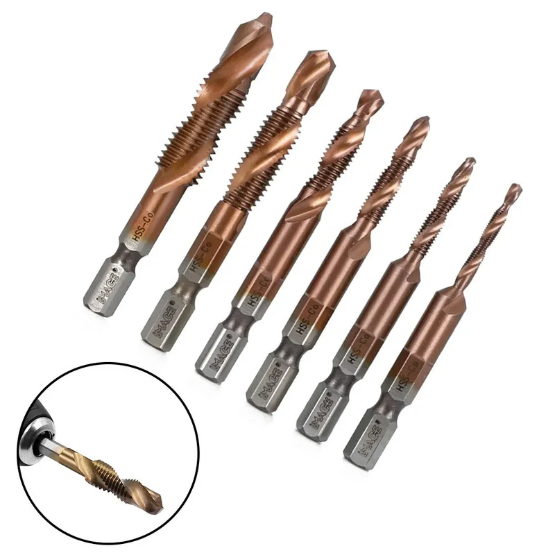 Metalo apdirbimo srieginis grąžtas šešiakampis sraigtas šešiakampis kotas M6x1 M8x1,25 mašinos sudėtinis srieginis srieginis grąžtas sriegio antgalio varžtas