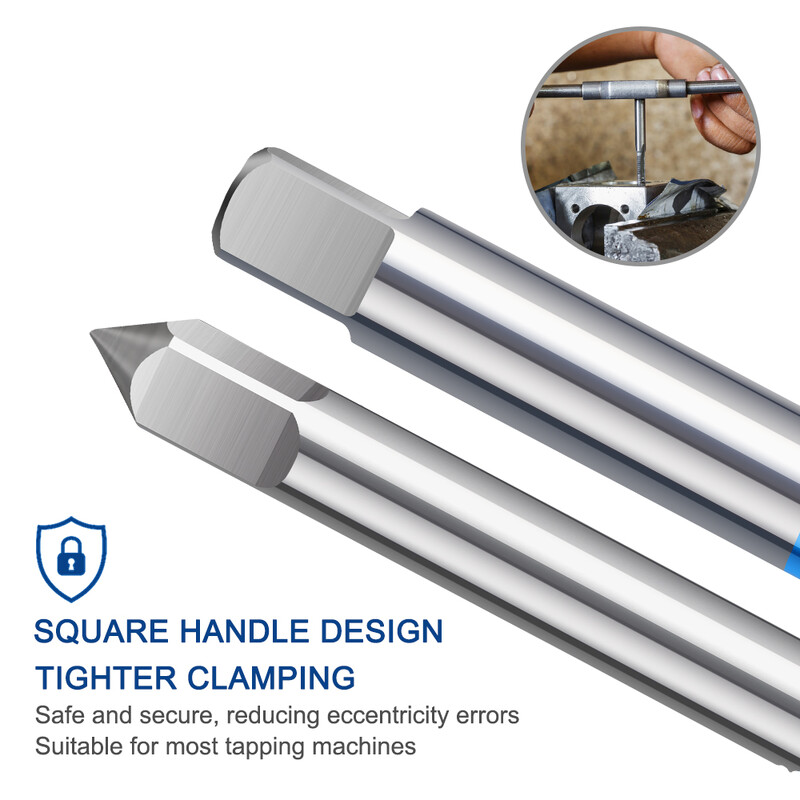 Set de 5 bucăți de robinet cu filet de mână HSS robinet metric M3/M4/M5/M6/M8 Set de instrumente de găurit cu șurub metalic pentru robinet de găurit pentru aliaj de aluminiu, oțel, cupru