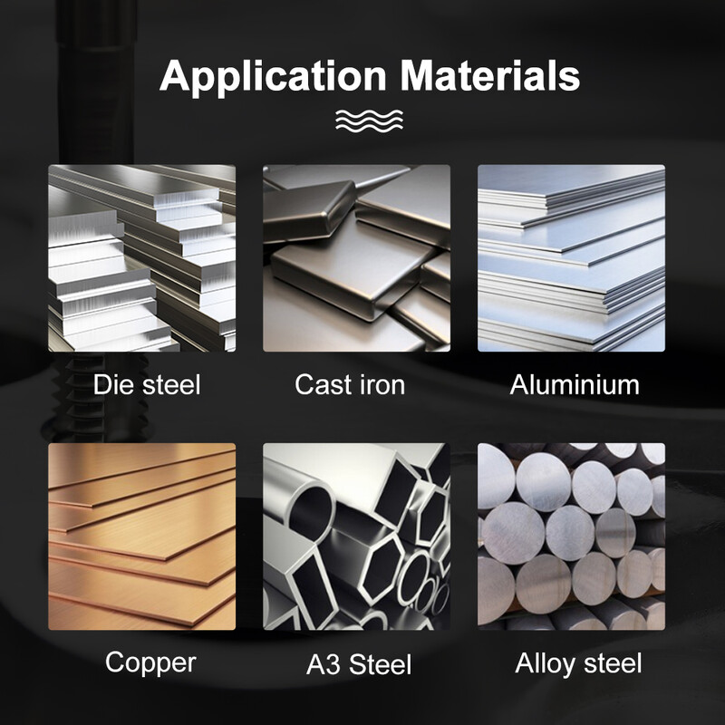 Set de 5 bucăți de robinet cu filet de mână HSS robinet metric M3/M4/M5/M6/M8 Set de instrumente de găurit cu șurub metalic pentru robinet de găurit pentru aliaj de aluminiu, oțel, cupru