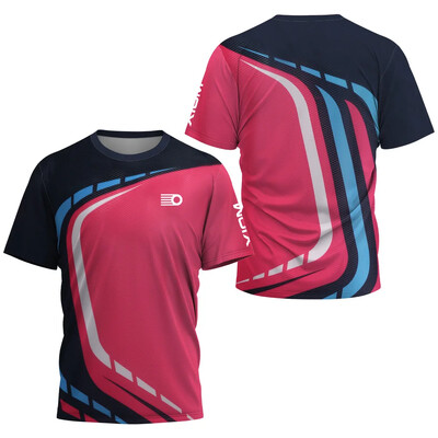 Ανδρικό μπλουζάκι πινγκ πονγκ υψηλών επιδόσεων Neon City, καλοκαιρινό μπλουζάκι μπάντμιντον, ανδρικό top club πινγκ πονγκ με κοντό μανίκι