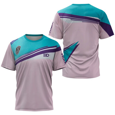 Ανδρικό μπλουζάκι πινγκ πονγκ υψηλών επιδόσεων Neon City, καλοκαιρινό μπλουζάκι μπάντμιντον, ανδρικό top club πινγκ πονγκ με κοντό μανίκι