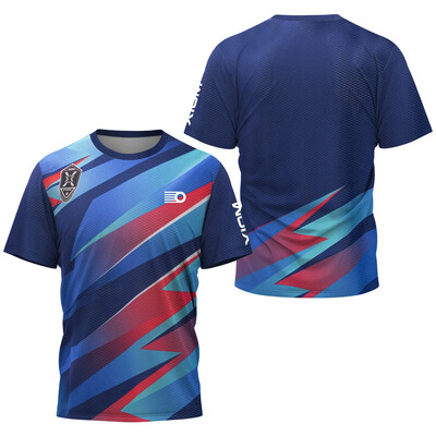 Ανδρικό μπλουζάκι πινγκ πονγκ υψηλών επιδόσεων Neon City, καλοκαιρινό μπλουζάκι μπάντμιντον, ανδρικό top club πινγκ πονγκ με κοντό μανίκι