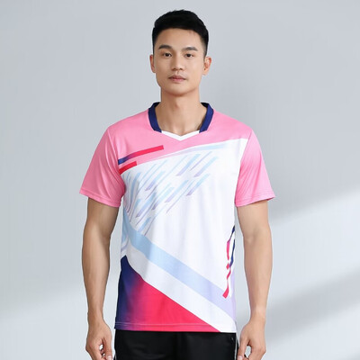 Tricouri sport pentru bărbați de vară Tricouri de badminton Antrenament cu mânecă scurtă Tenis de masă Tricou de ping-pong, respirabil, mărime mare