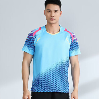 Tricouri sport pentru bărbați de vară Tricouri de badminton Antrenament cu mânecă scurtă Tenis de masă Tricou de ping-pong, respirabil, mărime mare