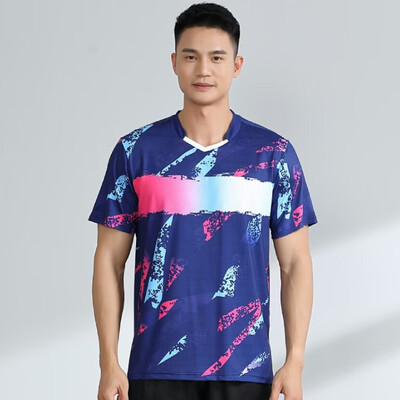 Tricouri sport pentru bărbați de vară Tricouri de badminton Antrenament cu mânecă scurtă Tenis de masă Tricou de ping-pong, respirabil, mărime mare