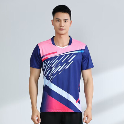 Tricouri sport pentru bărbați de vară Tricouri de badminton Antrenament cu mânecă scurtă Tenis de masă Tricou de ping-pong, respirabil, mărime mare